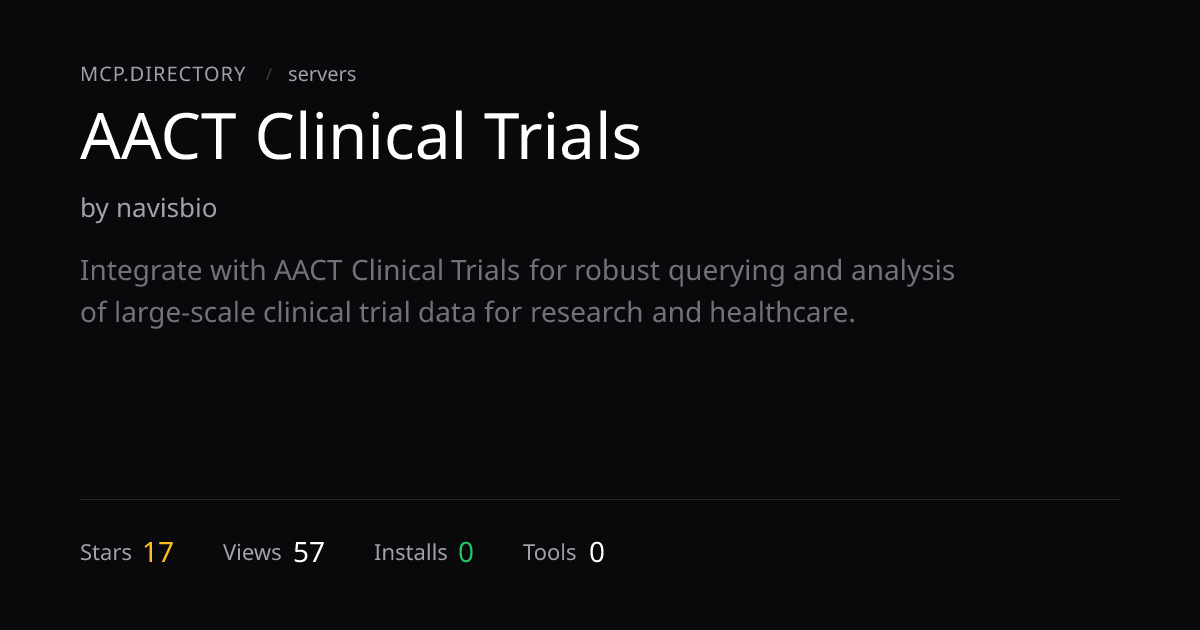 AACT Clinical Trials MCP Server — MCP.Directory