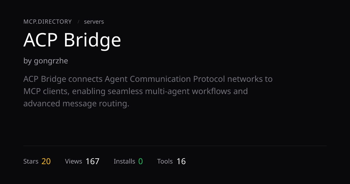 ACP Bridge MCP Server — Install & Setup — MCP.Directory