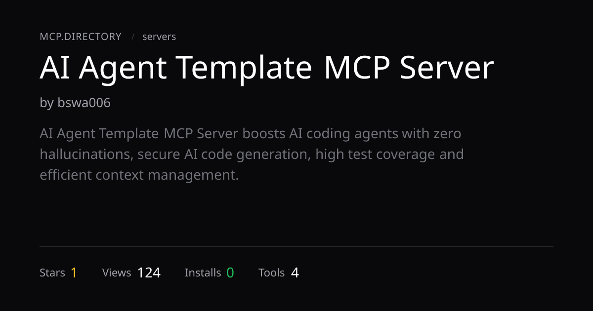 AI Agent Template MCP Server MCP Server — MCP.Directory