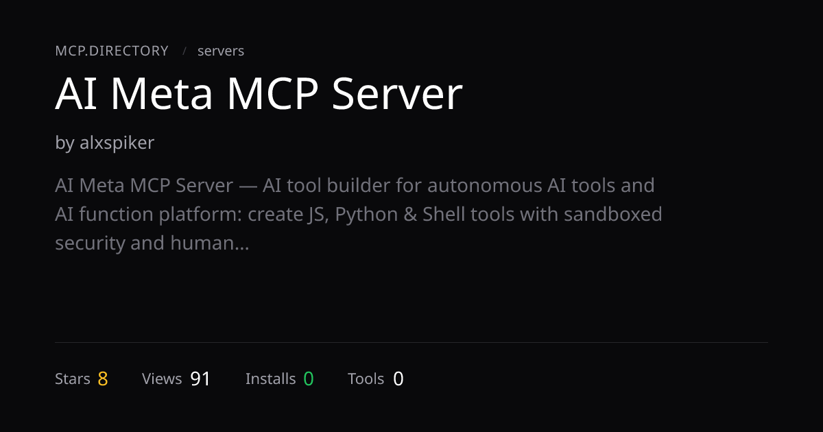 AI Meta MCP Server — MCP.Directory