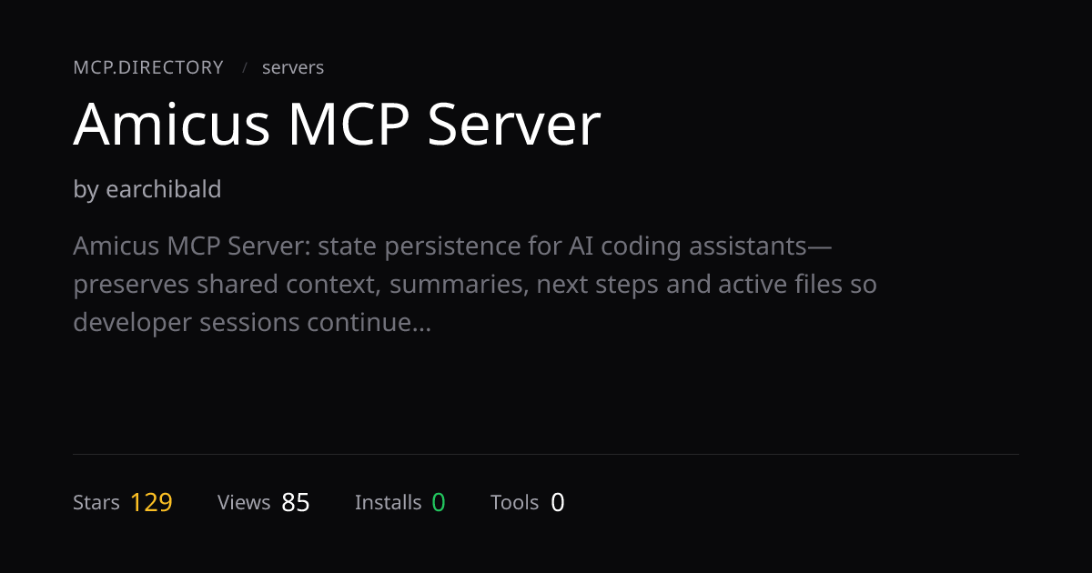 Amicus MCP Server MCP Server — MCP.Directory