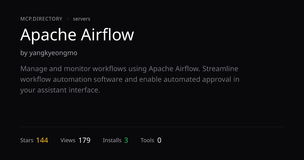 Apache Airflow — MCP Server — MCP.Directory