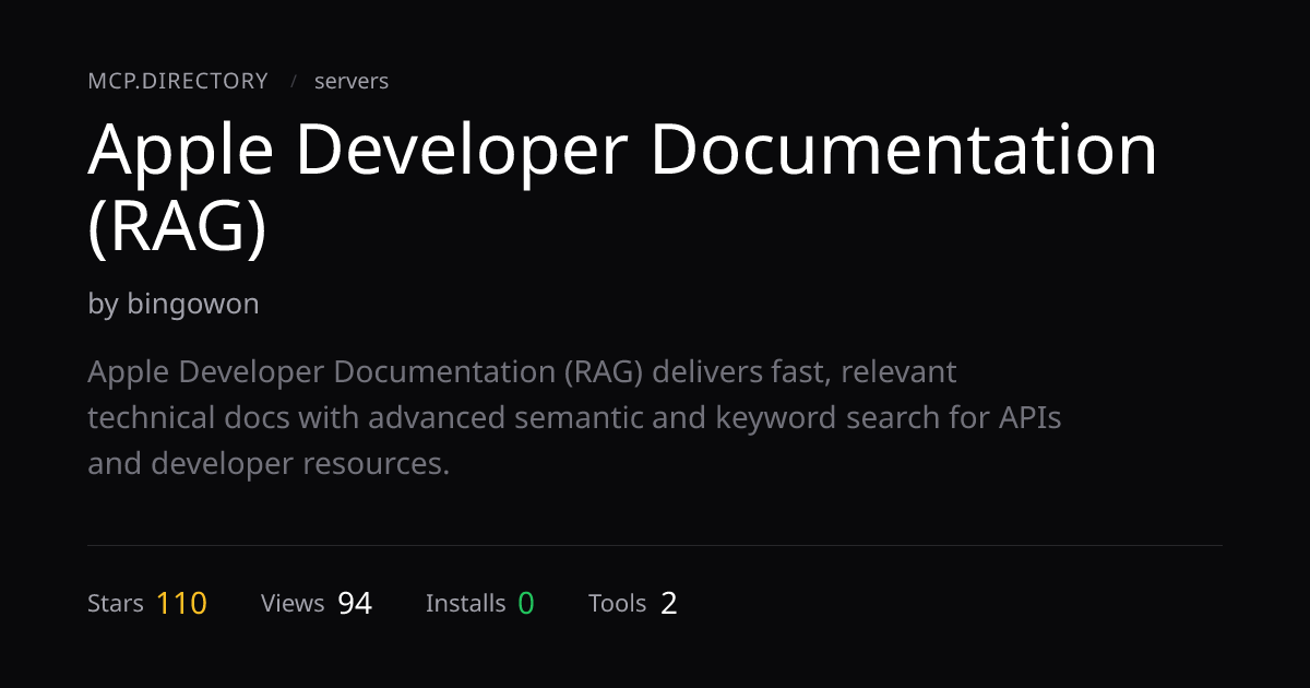 Apple Developer Documentation (RAG) — MCP.Directory