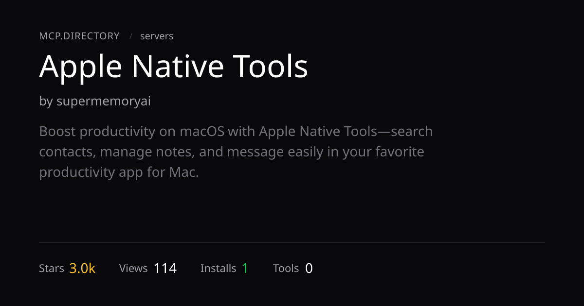 Apple Native Tools MCP Server — MCP.Directory
