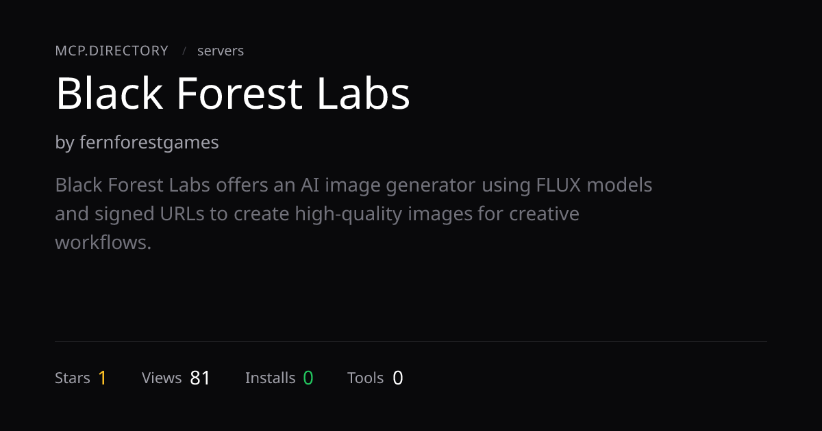Black Forest Labs MCP Server — MCP.Directory