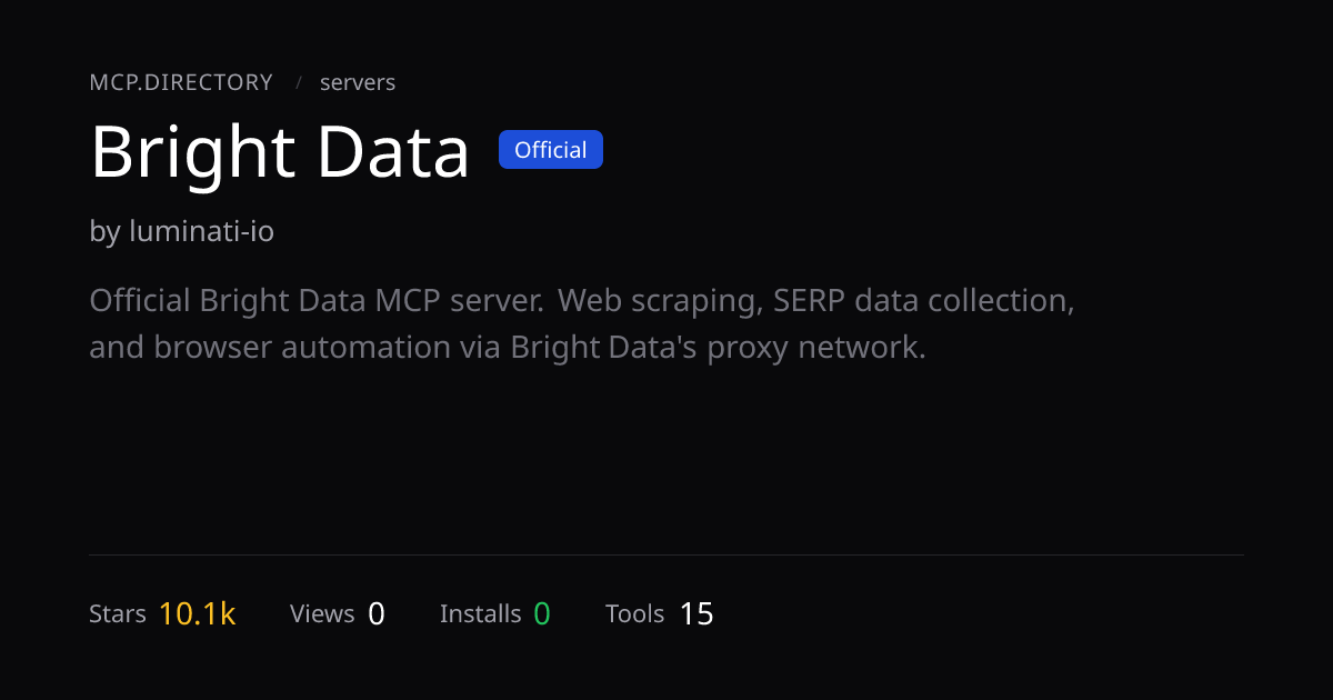 Bright Data MCP Server — Install & Setup — MCP.Directory