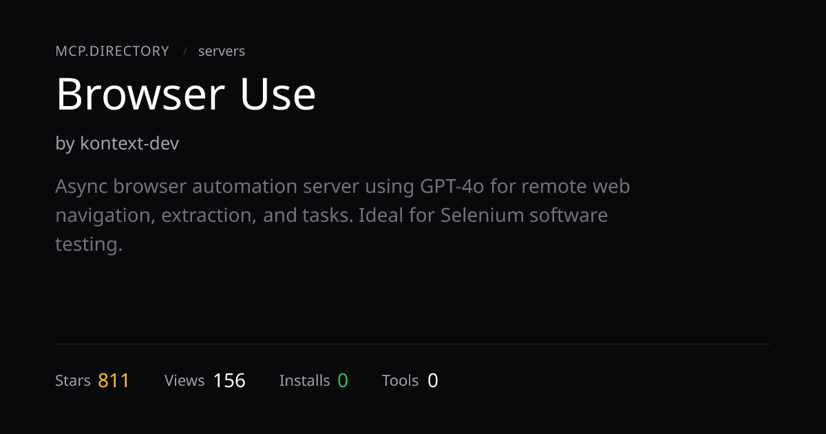 Browser Use MCP Server — Install & Setup — MCP.Directory