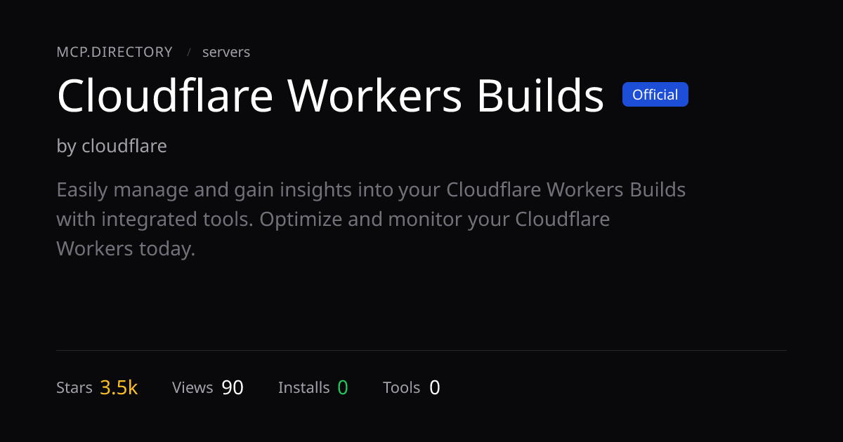 Cloudflare Workers Builds MCP Server — MCP.Directory