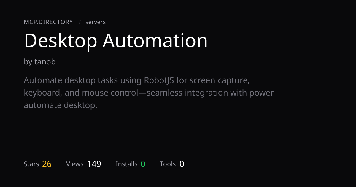 Desktop Automation MCP Server — MCP.Directory