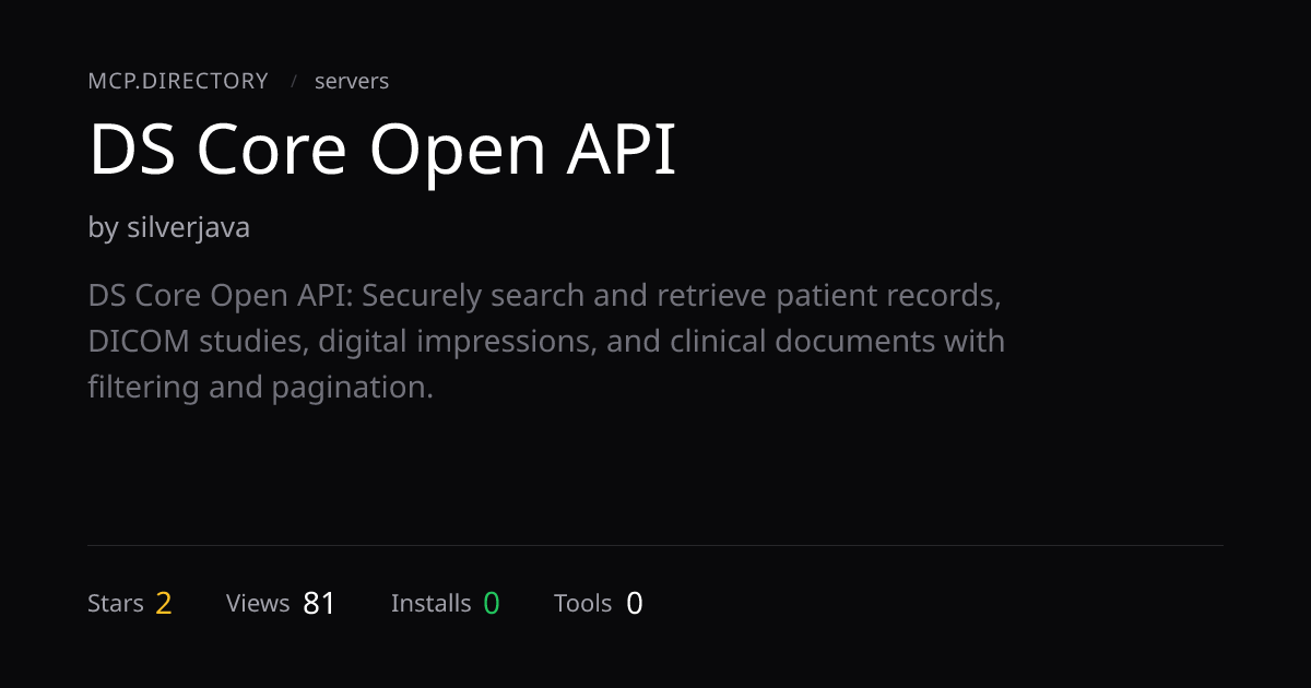 DS Core Open API — MCP Server — MCP.Directory