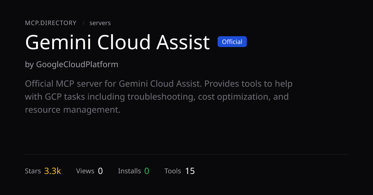 Gemini Cloud Assist — MCP Server — MCP.Directory