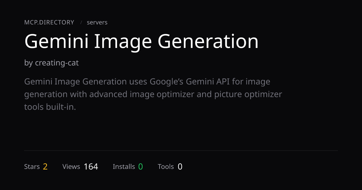 Gemini Image Generation MCP Server — MCP.Directory