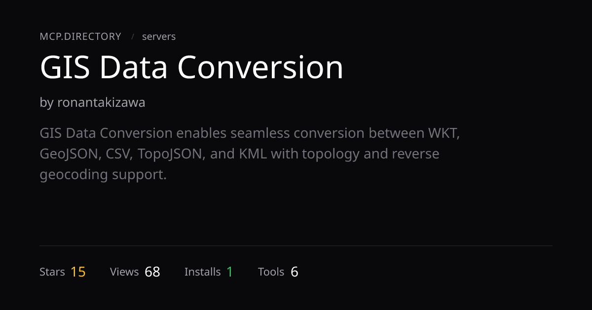GIS Data Conversion MCP Server — MCP.Directory