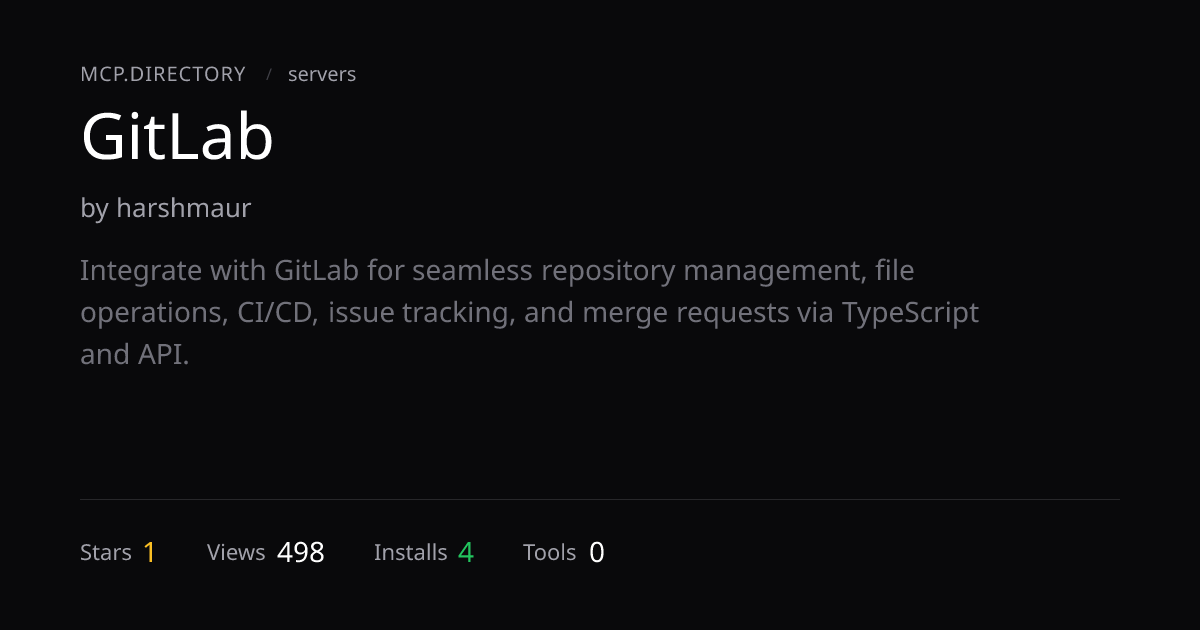 GitLab MCP Server — Install & Setup — MCP.Directory