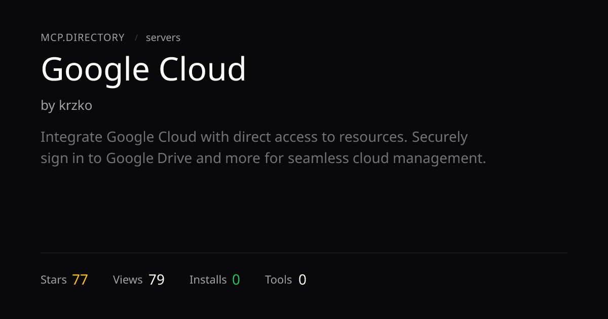 Google Cloud — MCP Server — MCP.Directory