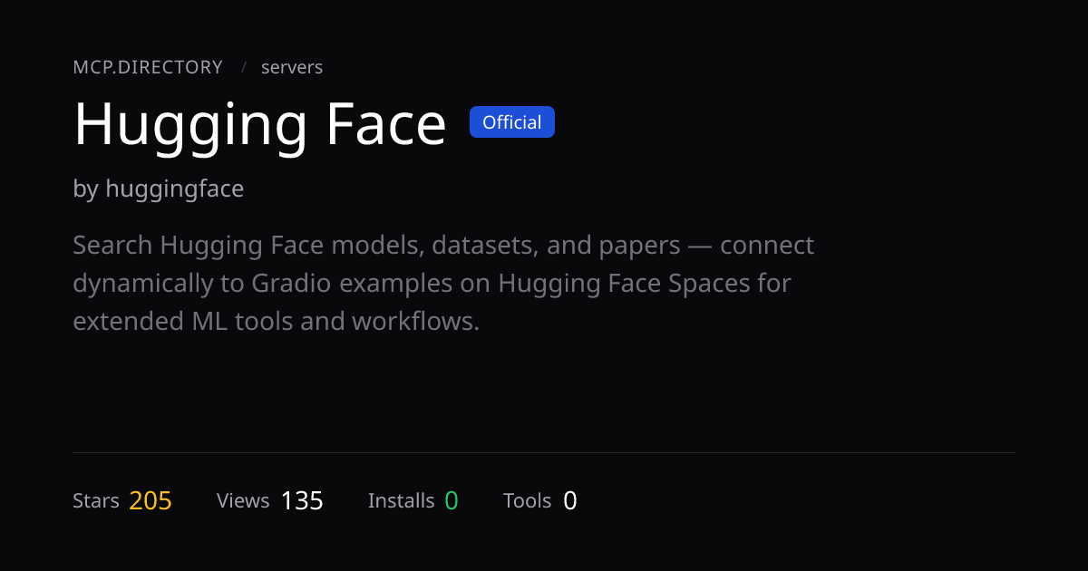 Hugging Face MCP Server — Install & Setup — MCP.Directory
