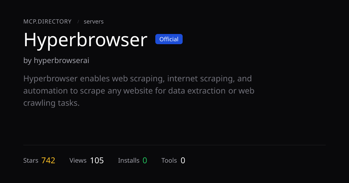 Hyperbrowser MCP Server — Install & Setup — MCP.Directory