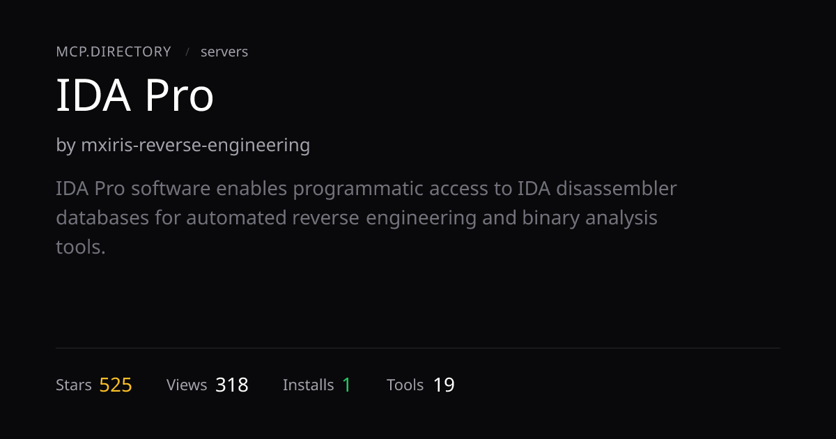 IDA Pro MCP Server — Install & Setup — MCP.Directory