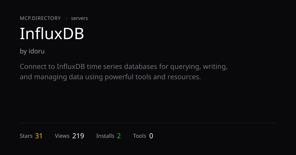 InfluxDB MCP Server — Install & Setup — MCP.Directory