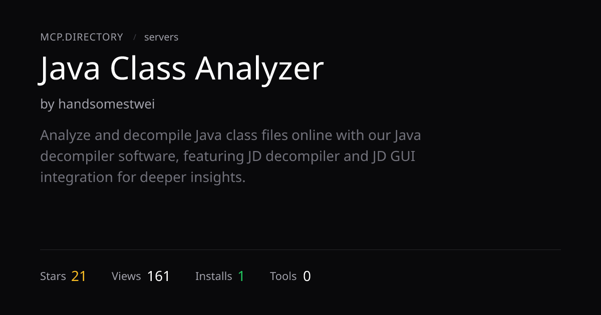 Java Class Analyzer MCP Server — MCP.Directory