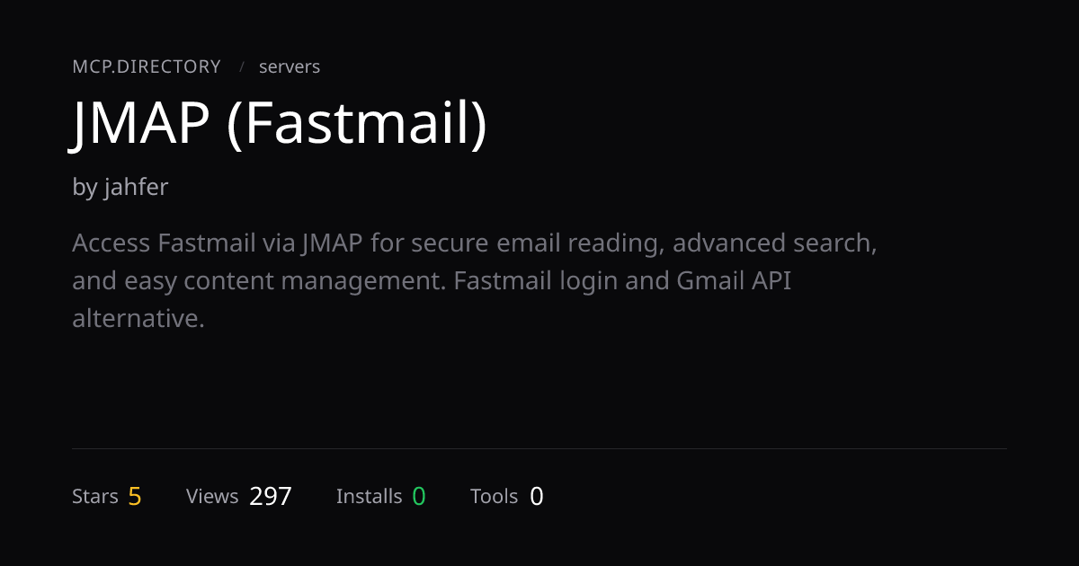 JMAP (Fastmail) MCP Server — MCP.Directory