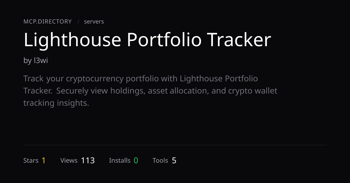 Lighthouse Portfolio Tracker MCP Server — MCP.Directory