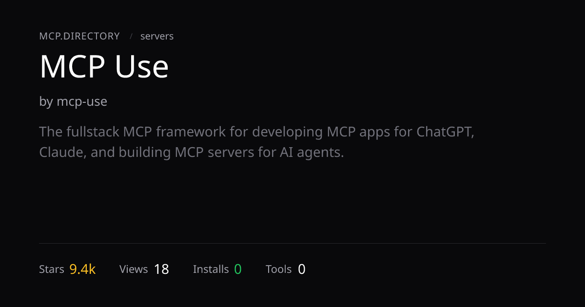 MCP Use MCP Server — Install & Setup — MCP.Directory