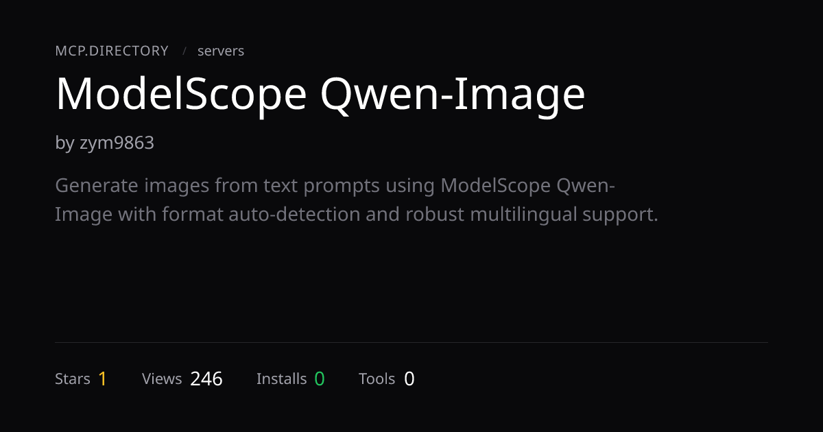 ModelScope Qwen-Image MCP Server — MCP.Directory