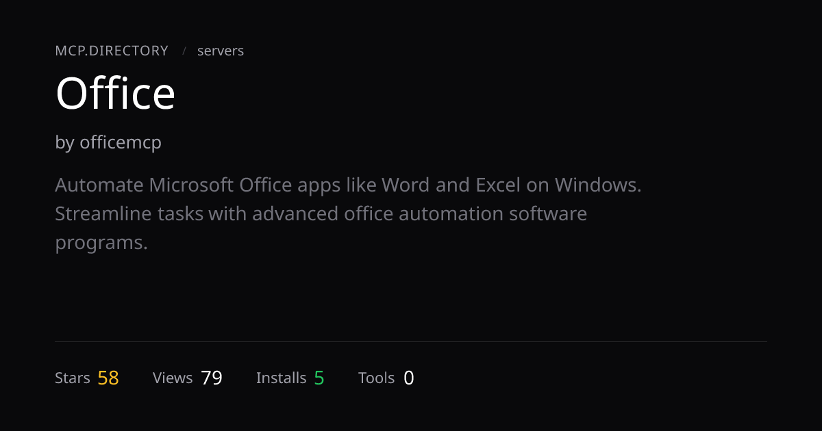 Office MCP Server — Install & Setup — MCP.Directory