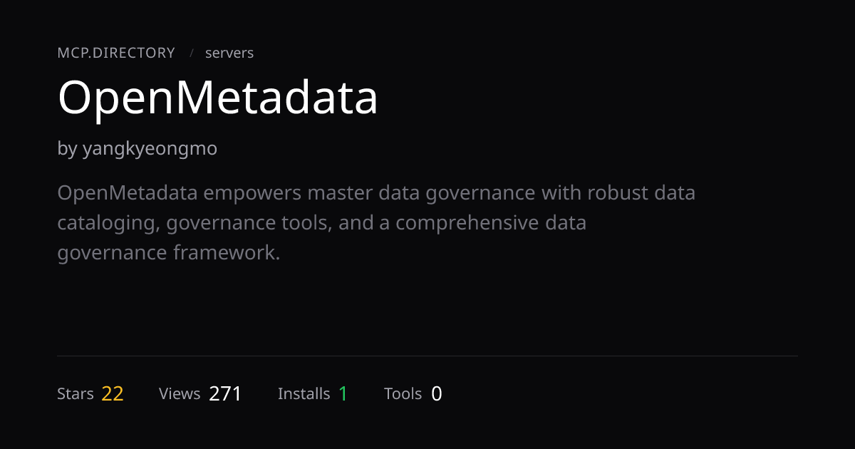 OpenMetadata — MCP Server — MCP.Directory