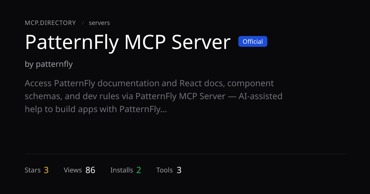 PatternFly MCP Server MCP Server — MCP.Directory