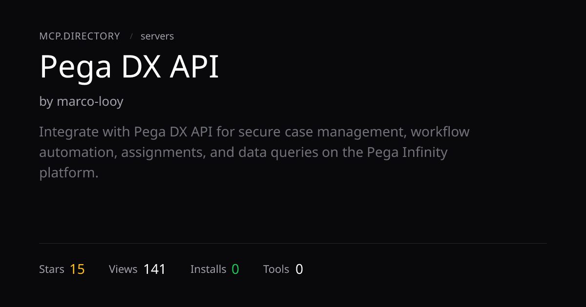 Pega DX API MCP Server — Install & Setup — MCP.Directory