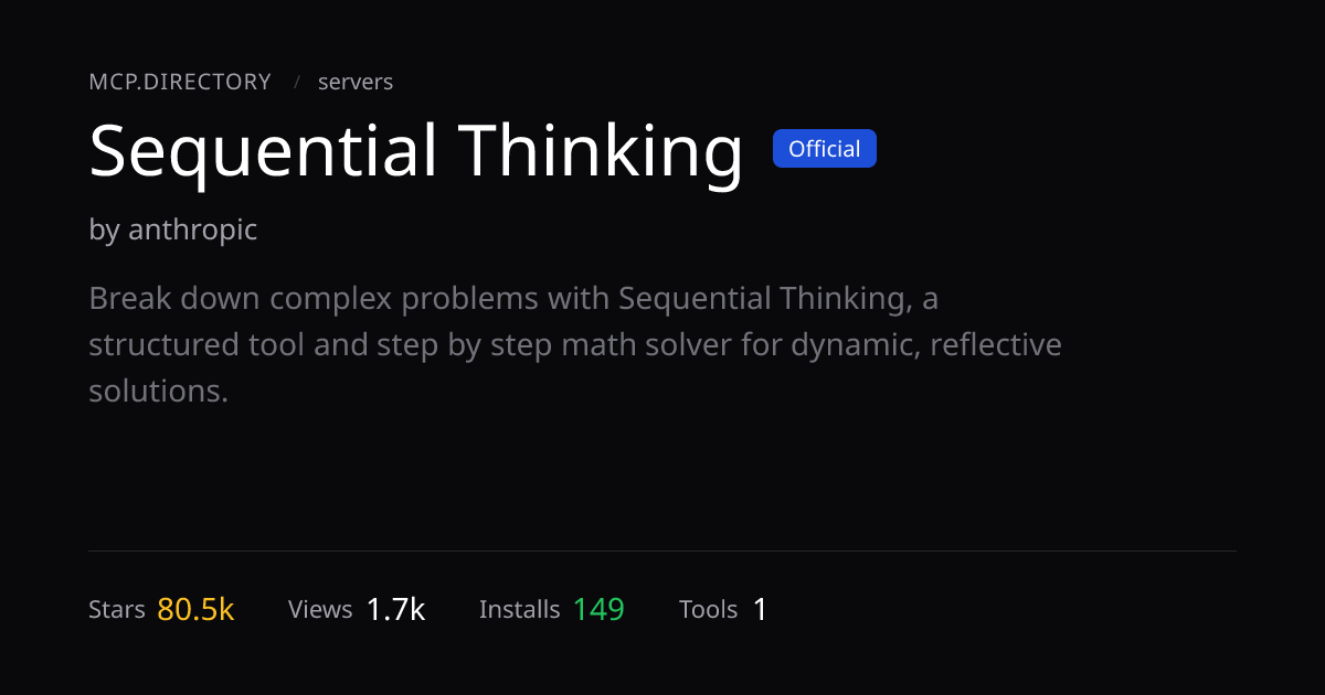 Sequential Thinking — MCP Server — MCP.Directory