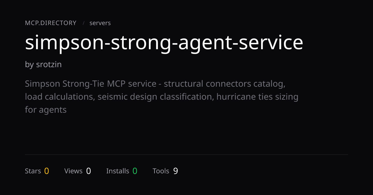 simpson-strong-agent-service MCP Server — MCP.Directory