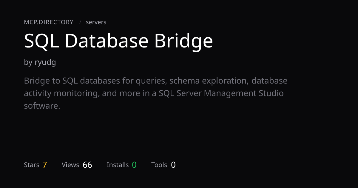 SQL Database Bridge MCP Server — MCP.Directory