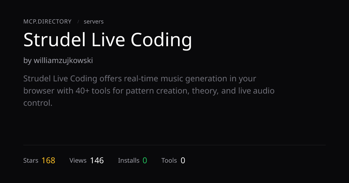 Strudel Live Coding MCP Server — MCP.Directory