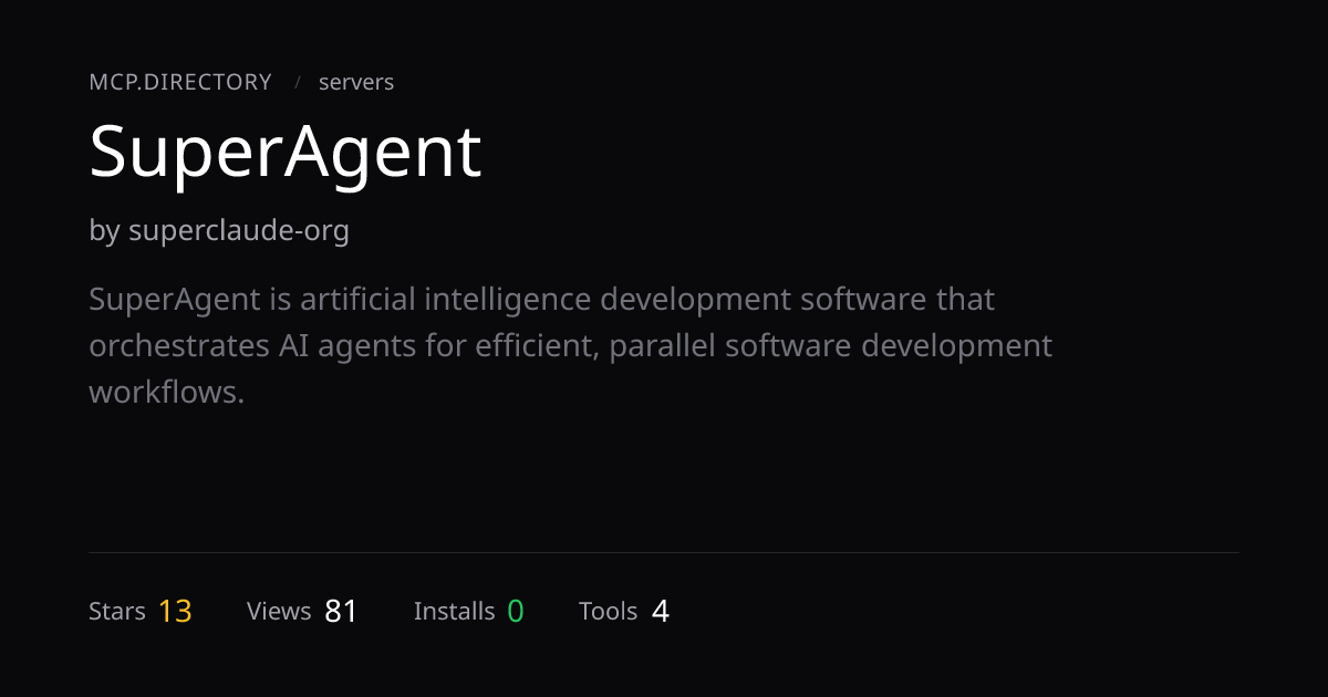 SuperAgent MCP Server — Install & Setup — MCP.Directory