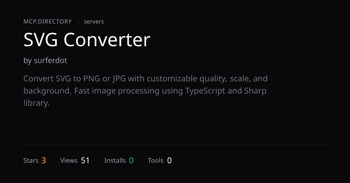 SVG Converter MCP Server — Install & Setup — MCP.Directory