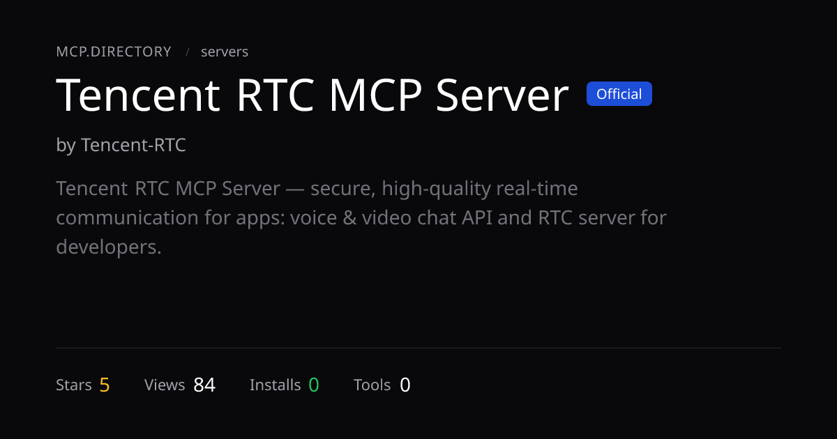 Tencent RTC MCP Server — MCP.Directory